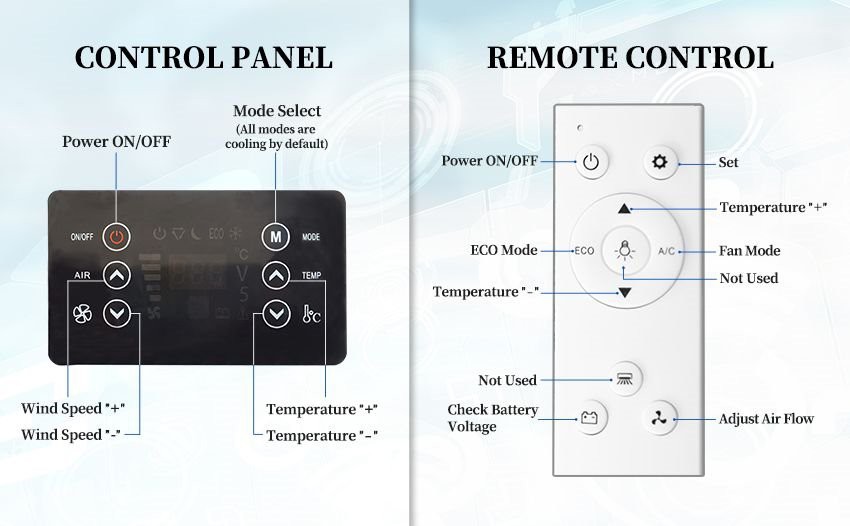 remote control of rooftop semi truck sleeper air conditioner